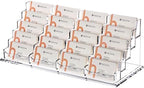 HeZone Business Card Holder for Desk Multiple Cards Display Stand Rack for Women and Men Clear Acrylic Card Organizer 20 Slot 5 Tier Large Capacity-Holds 1000 Cards -1 Pack (20 Cell H) by HeZone
