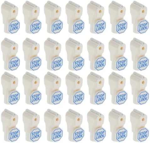 DTGN 200Pcs 4mm Magnetic Peg Hook Locks ABS Plastic, White by DTGN