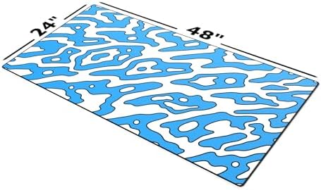 Gamer Boss - Gaming Mouse Pad - 48 x 24 Inches - 4mm Thick with Stitched Edges, Non-Slip Rubber Base, Premium Cloth Mousepad, Desk Mat for Laptop, Keyboard, Computer & PC (Mega, Blue Squiggle) - Image 2