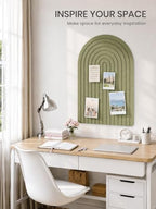 Large Arched Felt Bulletin Board 35.4''×23.6'', Olive Green - Image 6