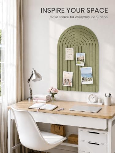 Large Arched Felt Bulletin Board 35.4''×23.6'', Olive Green - Image 6