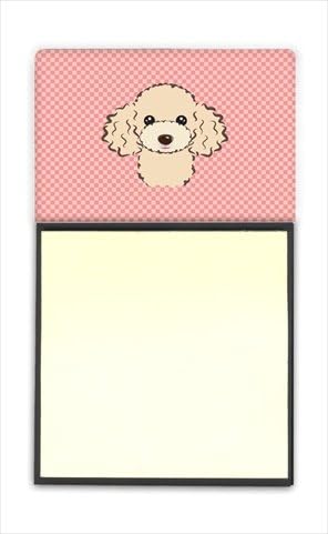 Checkerboard Pink Buff Poodle Refiillable Sticky Note Holder Or Postit Note Dispenser44; 3 x 3 in. by Unknown