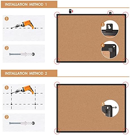 Bulletin Board 48 x 36, Black Aluminium Framed 4x3 Corkboard , Large Wall Mounted Notice Board with 18 Push Pins for School, Home & Office - Image 7