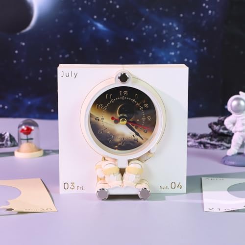 3D Calendar 2027, Unique 3D Memo Pad Tear Away Time Piece Calendar, Astronaut Clock Fun DIY Paper Carving Art 3D Desk Calendar Gift for Christmas, New Year - Image 4