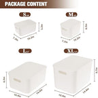 ANMINY White Plastic Storage Bins Baskets with Lids, 8-Pack, 1XL+1L+2M+4S - Image 6