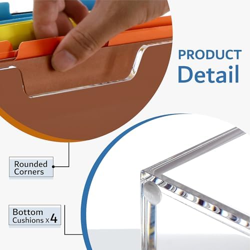 Hanging File Organizer Box, Legal Size Acrylic File Box - Image 7