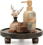 EOSAHR Display Riser: Pedestal Stand for Kitchen Decor, Distressed Black by EOSAHR