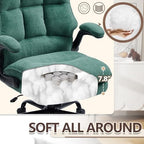 Comfy Office Chair Soft and Double Cushioned Ergonomic Computer Desk Chairs for Long Hours Executive Office Chair with Flip-up Armrests and Height Adjustment for Home Office Tealblue - Image 4