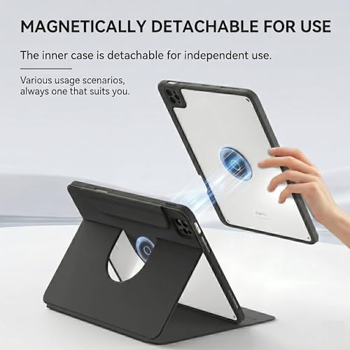 Keyboard Case with Touchpad for Galaxy Tab S10 FE/S10 Lite/S9 FE 10.9-Inch, Tab S9 11", Detachable Keyboard Case with Touchpad, 360 Degree Rotating Stand Cover with S Pen Holder, Black - Image 5