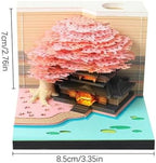 Time Piece Calendar, 2027 Desk Calendar with LED Light, 3D Tear-Away Paper Carving Art Memo Pad Notepad Gift for Christmas Housewarming Desktop Decoration(with Calendar & Light) - Image 2