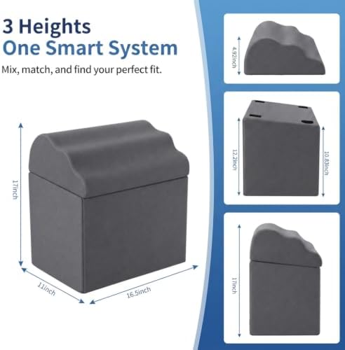 Foot Rest for Under Desk at Work, Ergonomic Footrest Stool, 3 Adjustable Heights Foam Cushion Pillow for Leg & Feet Support, Non-Slip Washable Cover for Office Gaming Chairs, Computer Desk, Home, Car - Image 3