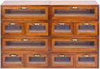 Modular Stackable Fully Assembled Set of 4 Storage Drawers - 12 Drawer See-Through Display Cabinets - 4-Level Desktop Organizer - Wood Box w/Metal Handle Collectible Card Bedazzling Decluttering by PrimoSupply