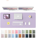 YSAGi Leather Desk Pad Protector, Office Desk Mat, Large Mouse Pad, Non-Slip PU Leather Desk Blotter, Laptop Desk Pad, Waterproof Desk Writing Pad for Office and Home (Light Purple,55" x 17.2") by YSAGi