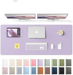YSAGi Leather Desk Pad Protector, Office Desk Mat, Large Mouse Pad, Non-Slip PU Leather Desk Blotter, Laptop Desk Pad, Waterproof Desk Writing Pad for Office and Home (Light Purple,55" x 17.2") by YSAGi