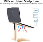 Laptop Stand for Desk, Ergonomic Aluminum Laptop Stand Adjustable Height from 7-15", Sitting and Standing Laptop Riser for 10-17" Notebook - Image 6