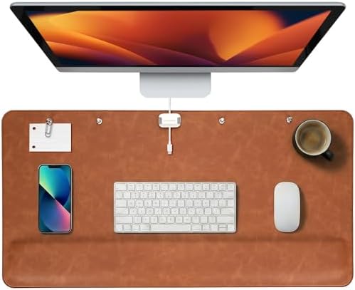 Magnetic Desk Mat System with Wrist Support 80×40cm, Premium Leather Desk Pad with Magnetic Accessories, Waterproof Non-Slip Desk Organizer for Office & Gaming by Promattoo