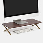 Anji Mountain Monitor Stand for Desk - Desktop Organizer & Laptop Riser, Ergonomic Monitor Riser, Space-Saving, Durable, Easy Assembly & Ideal for Home & Office,Walnut, 24-Inch, Classic by AnjiMountain