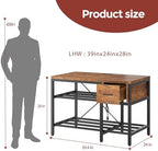3D Printer Stand with Filament Storage – Heavy Duty Metal 3D Printer Table with Drawer and Power Hub for Workshop, Studio, and Office - Image 2