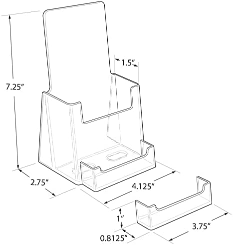 Azar Displays 252922-25PK Counter Trifold Brochure Holder with Business Card Pocket, 25-Pack - Image 4