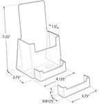 Azar Displays, 252922-100PK, Counter Trifold Brochure Holder with Horizontal Business Card Holder, Brochure Display Stand with Gift Card Pocket Flyer Holder Clear Card Display for Literature, 100-Pack - Image 5