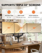 ErGear Triple Monitor Stand Fits Three 17–32 inch Monitors - Image 2