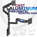 VIVO Pneumatic Arm Dual Ultrawide Monitor Wall Mount for Up to 49 inch Screens, Holds 2 Ultra Wides Up to 33.5 lbs Each, Black, MOUNT-V120K - Image 5