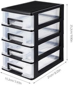 SEWACC 4-layer Plastic Drawers, Portable Storage Drawers Multi-functional Desk Storage Organizer - Image 3