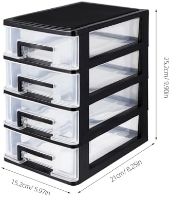 SEWACC 4-layer Plastic Drawers, Portable Storage Drawers Multi-functional Desk Storage Organizer - Image 3
