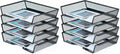 SETTFRFE 4 Tier Metal Letter Tray Desk Organizer-Stackable Paper Tray,Black (Pack of 2) by SETTFRFE