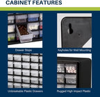 Akro-Mils 64-Drawer Plastic Drawer Storage Cabinet for Garage Organization, Bead Organizer, Building Bricks Storage, Teacher Toolbox, Makeup Organizer, 20-Inch W x 6-Inch D x 16-Inch H, 10164 Yellow - Image 5