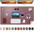 Aothia Dual-Sided Desk Mat, FSC Cork & PU Leather Desk Pad, Large Mouse Pad & Writing Surface for Full Desk Coverage, Non-Slip Waterproof Desk Protector - 47" x 23.6", Pale Mauve by AothiaSimpleNaturalUnique
