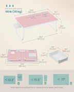 SONGMICS Foldable Lap Desk, Portable Bed Desk Table Tray w/Cup Holder Tray - Image 7