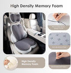 FLORICH 3 PCS Seat Cushion for Carseat Lumbar Support Pillow Car Neck Headrest Pillows Ultrathick Memory Foam Seat Pads Pressure Relief Back Cushion for Office Chair-Dark Beige Grey - Image 2