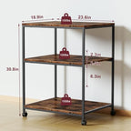 Large Printer Table with Storage, 3 Tier Printer Stand for Home Office, Rolling Printer Cart with Wheels, for Shredder Scanner Fax (Brown) - Image 6