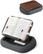 Viozon Lap Book Pillow Stand with Storage, Adjustable Beanbag Reading Pillow with Dark Wood Panel, Multi-Angle Book Holder for Hands-Free Reading in Bed or Sofa,Book Lover Essential,Soft Cushion by viozon