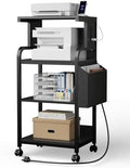 4-Tier Tall Printer Stand with Storage Adjustable Shelf and Bag by DONGRONG