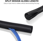 25FT - 1 Inch Split Wire Loom with Installation Tool - Black - Image 2
