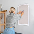 Bulletin Board with Linen, 23.6x17.7 inches Bulletin Board with White Wood Style Frame, Decorative Hanging Pin Board Vision Board Message Board for Office School Home Decor(2R&2S,L-4560,1p) - Image 4