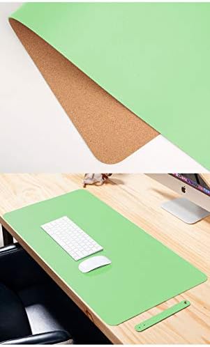 Ruby Lil Natural Cork & Leather Office Desk Mat, Dual Use Desk Matt for Desktop,Ultra Thin Waterproof PU Leather Mouse Pad,Working for Home Accessories,Light Green,35"x 18" - Image 2