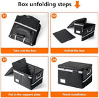 Fireproof Waterproof Document Box with Lock Collapsible Portable File Organizer Hard Shell Storage for Hanging Letter Legal Folders Home Office Safe Orange 15.7x11.2x10.2in - Image 5