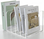 Clear Acrylic Organizers - 5 Vertical Compartments Acrylic Folder Organizer & File Organizer, Desk Document Storage Bins for Magazines, Binders - Multipurpose Home Office Desk Organizer - Image 5