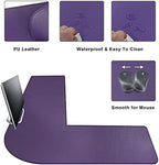 Mydours L-Shape Desk Pad, 54" x 54" x 16" PU Leather Corner Mat, Purple - Image 6