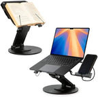3 in 1 Laptop Stand for Desk, Book Stand & Phone Holder, Sky Black by Unknown