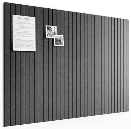 Bumusty 48"x 36" Large Felt Bulletin Board Tiles, Charcoal Gray by BUMUSTY
