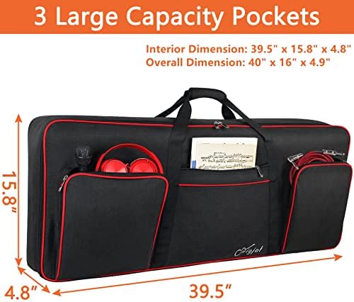 SNIGJAT 61 Key Keyboard Case Soft with Adjustable Padded Shoulder Straps - Image 2