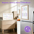 21.5 Inch Magnetic Fridge Digital Calendar, Teak Wood Grain - Image 6