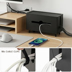 Extra Large Cable Management Box，Wood Cable Organizer Box,Power Strip Box & Organizer for Power Strip, TV Wires & Desk Cable Storage,Hide Desk Cord and Floor Cables (Black) (Black) - Image 5