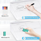 DOLLAR BOSS Glass Desk Whiteboard Calendar Small Dry Erase Board, White - Image 4