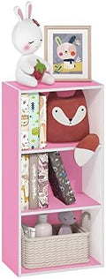 Furinno LUDER 3-Tier Book Shelf, Open Shelves Bookshelf, Pink/White by Furinno-FitsYourSpaceFitsYourBudget