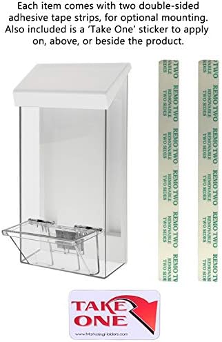 Marketing Holders Outdoor Brochure Holder for 4" x 9" Rack Cards and 3.5" x 2" with White Lid Wall Mount Outside Bin Business Cards Signs or Real Estate Box for Literature Clear Acrylic - Image 4